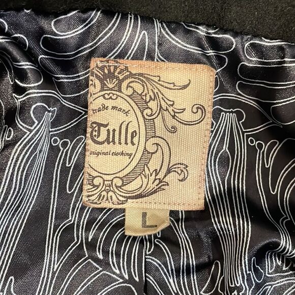 Trademark Tulle black pea coat | size Large - Picture 8 of 8